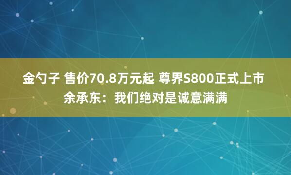 金勺子 售价70.8万元起 尊界S800正式上市 余承东：我们绝对是诚意满满
